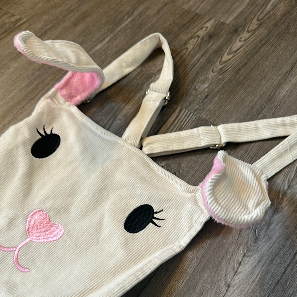 Sugar Thrillz Cream and Pink Bunny pinafore Dress - Picture 3 of 10